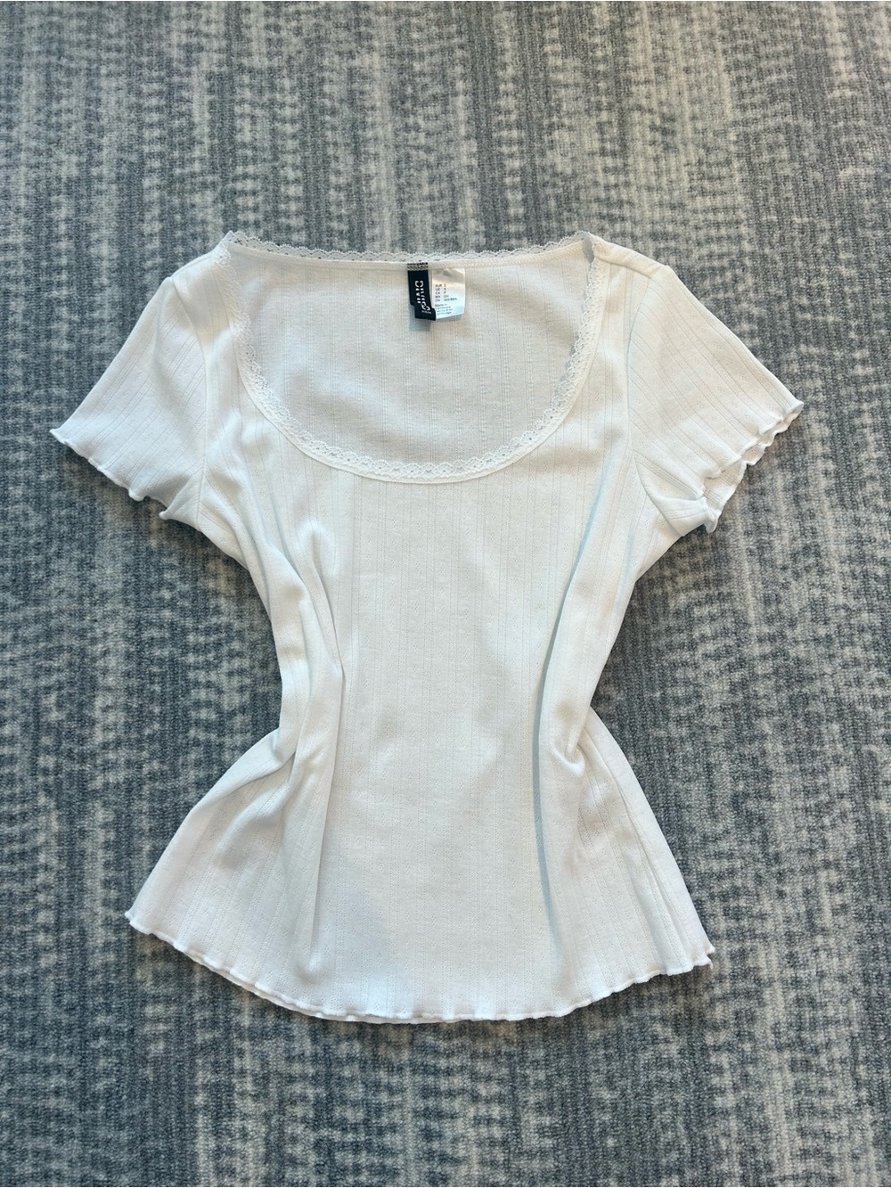 Lace Trim Scoop Neck Top